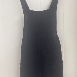 Cupshe Black Cotton Square Neck Sleeveless Wide Leg Romper Overalls Sz L